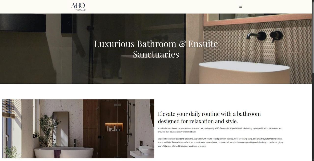 The previous bathroom page, headed “Luxurious Bathroom & Ensuite Sanctuaries”.
